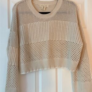 Harper Women's Beige Open-Knit Sweater